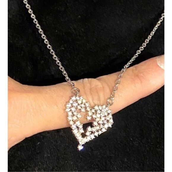 The Mosaic Of Love Cubic Zirconia Heart 925 pendant Necklace - Picture 4 of 4